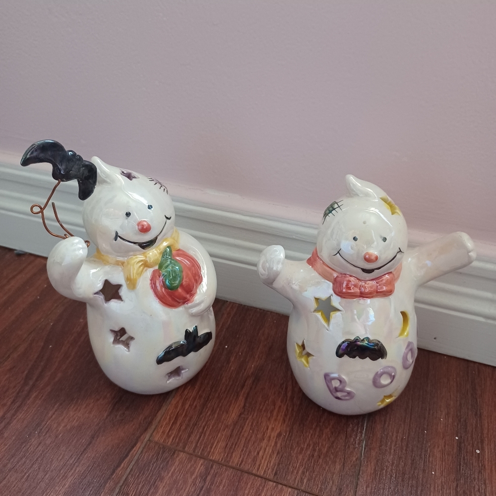 Lot of two tealight ghost holders Halloween Decor